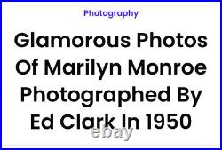 1950 Marilyn Monroe Original Photo Ed Clark LIFE Magazine Glamour Vintage