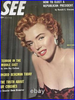 1952 Marilyn Monroe Original Photo By Bob Landry Red Black Lace Magazine Cover